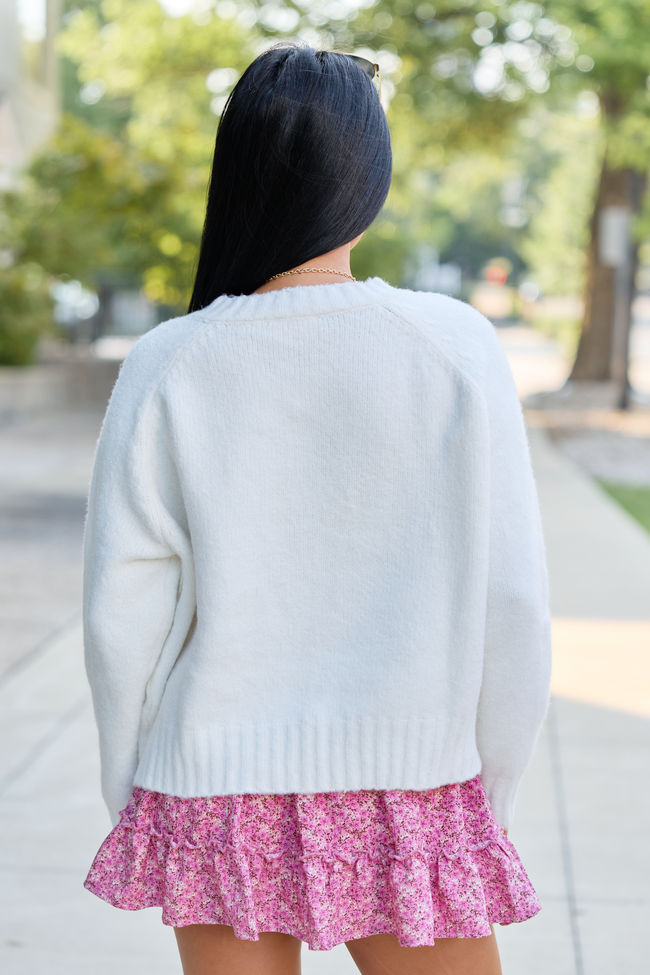 Ivory V-Neck Sweater