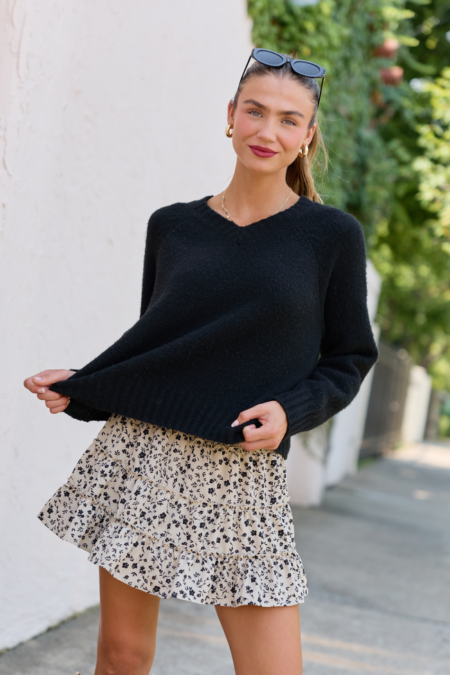 Black V-Neck Sweater