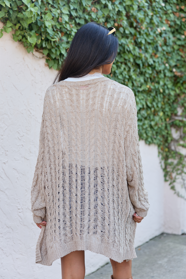 Taupe Knit Cardigan