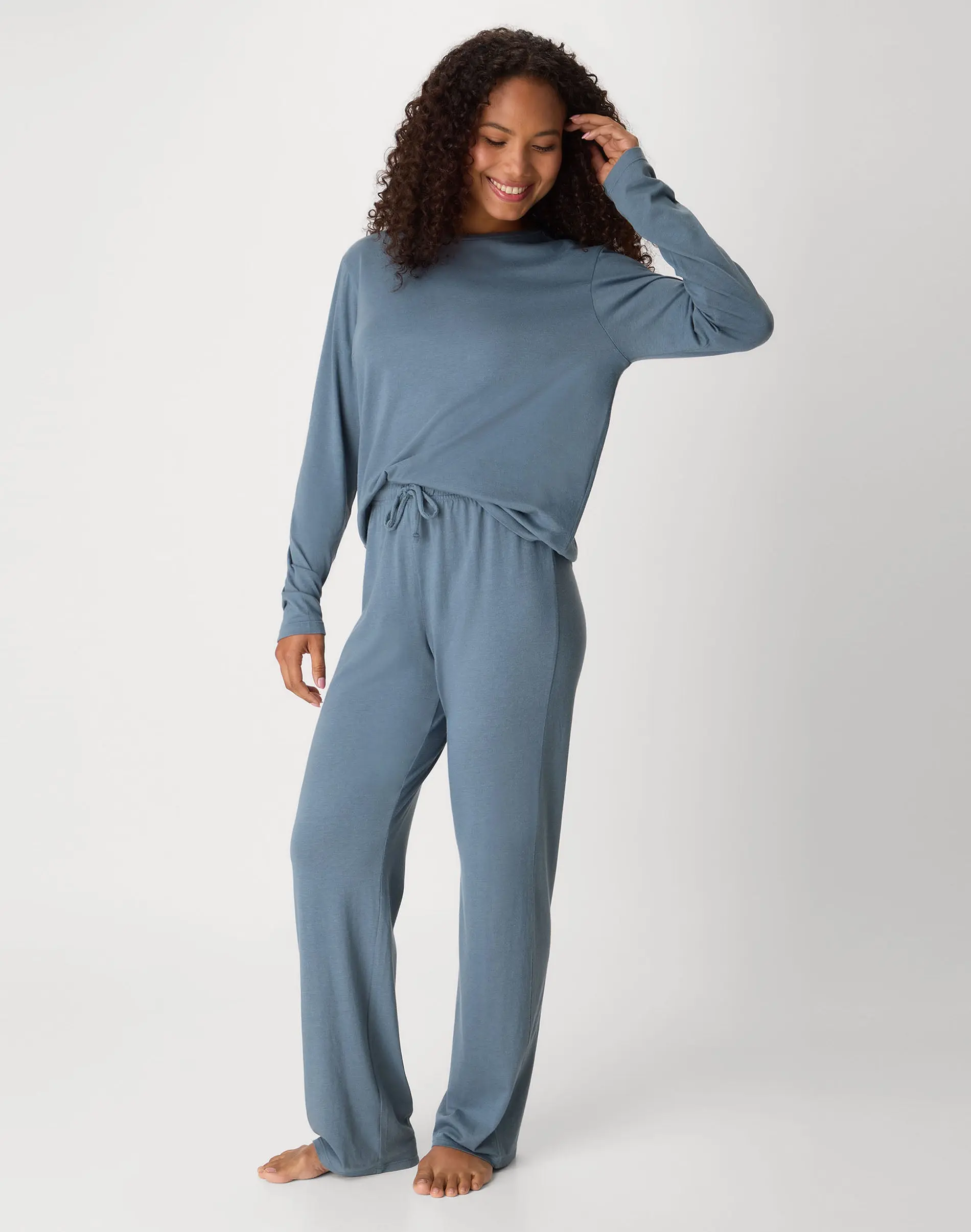 Women's 2-Piece Bamboo-Blend Loungewear Set, Crew