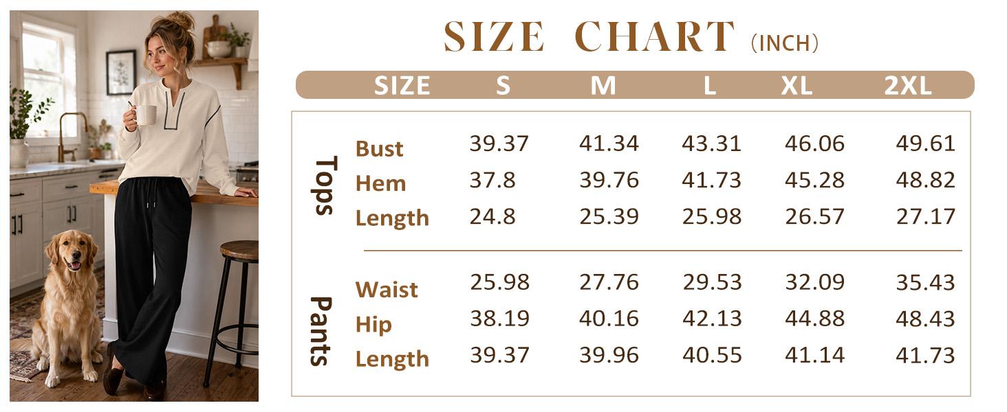 Women's WIHOLL 2-Piece Casual Lounge Set, Fashion Fall Outfits Pants & Top Set
