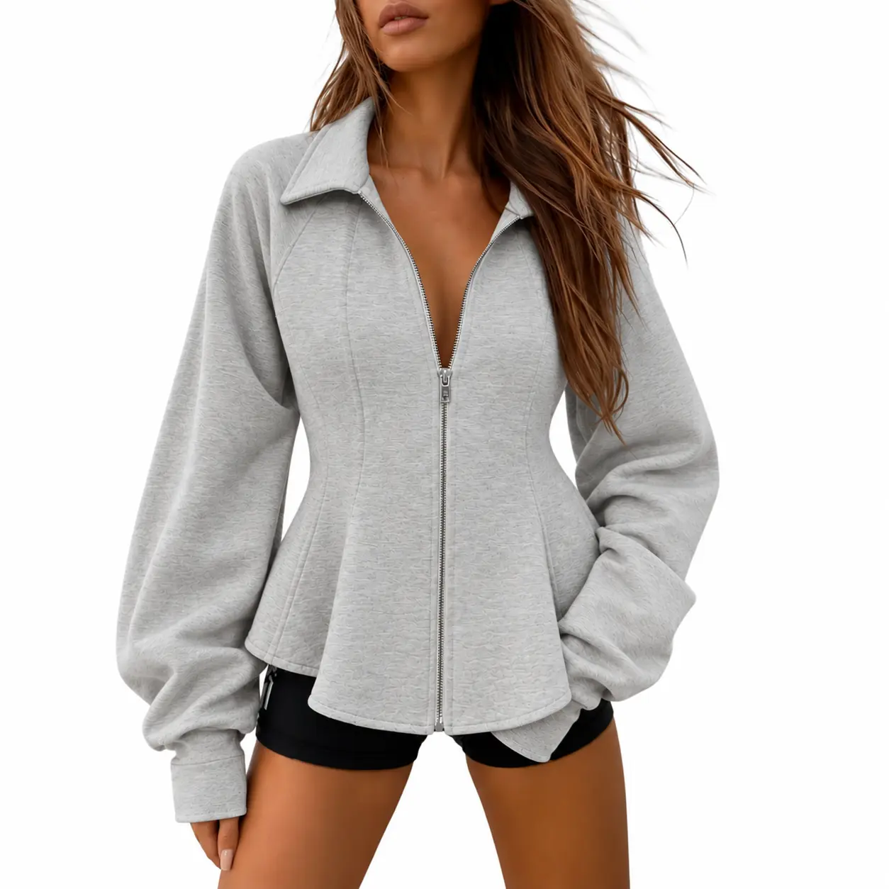 Women's Sculptural Corset Zip-Up Jacket