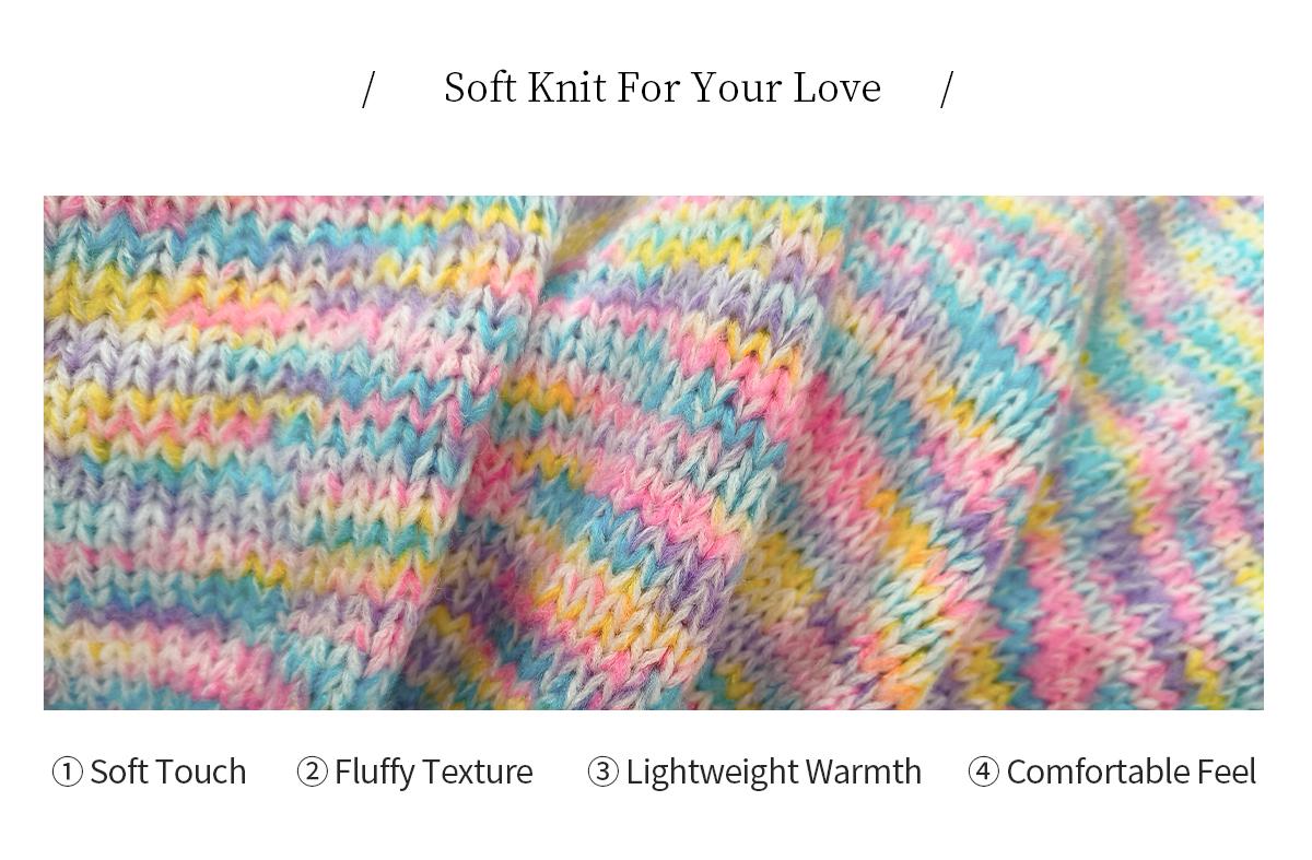 Chicovar Women's Quarter Zip Sweater, Colorful Rainbow Striped, Wool Blend, Oversized Knit Pullover with Stand Collar, Drop Shoulder Long Sleeve Cozy Sweater for Early Fall, Casual Wear, Coffee Runs, Weekend Outfits
