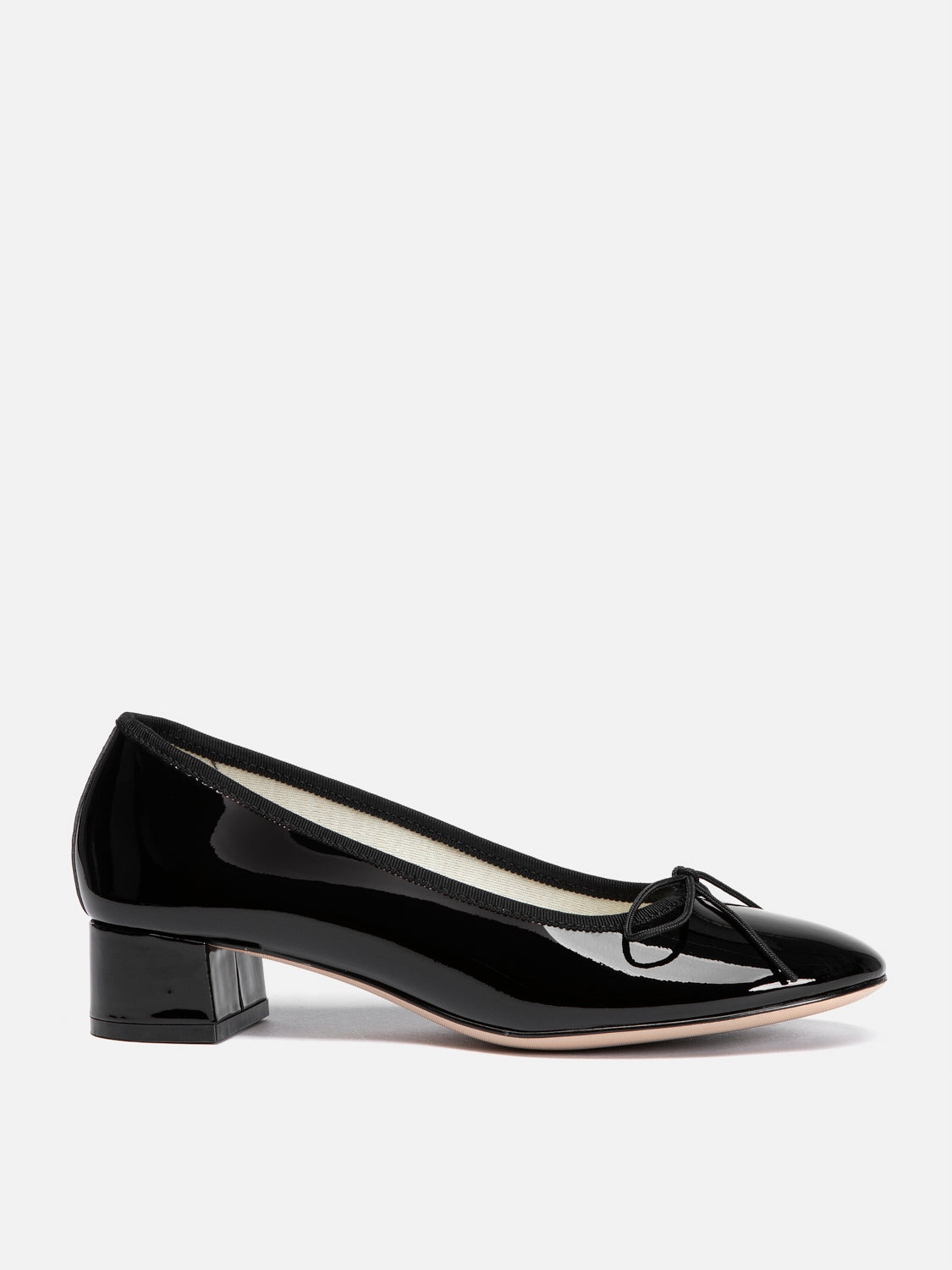 OLYRA Bow-Tied Patent Leather Heels - Black
