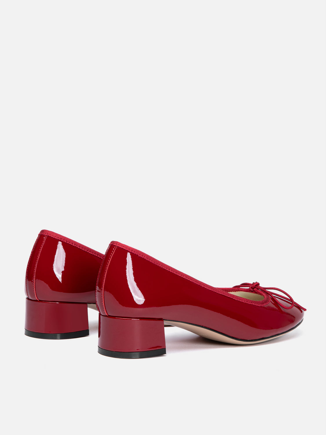OLYRA Bow-Tied Patent Leather Heels - Red
