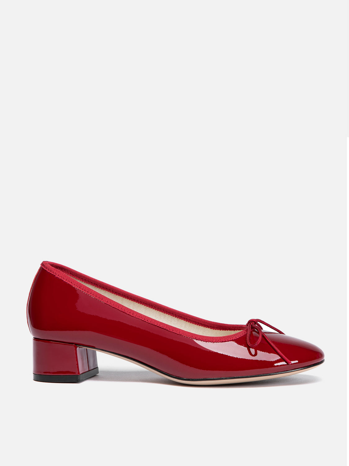 OLYRA Bow-Tied Patent Leather Heels - Red