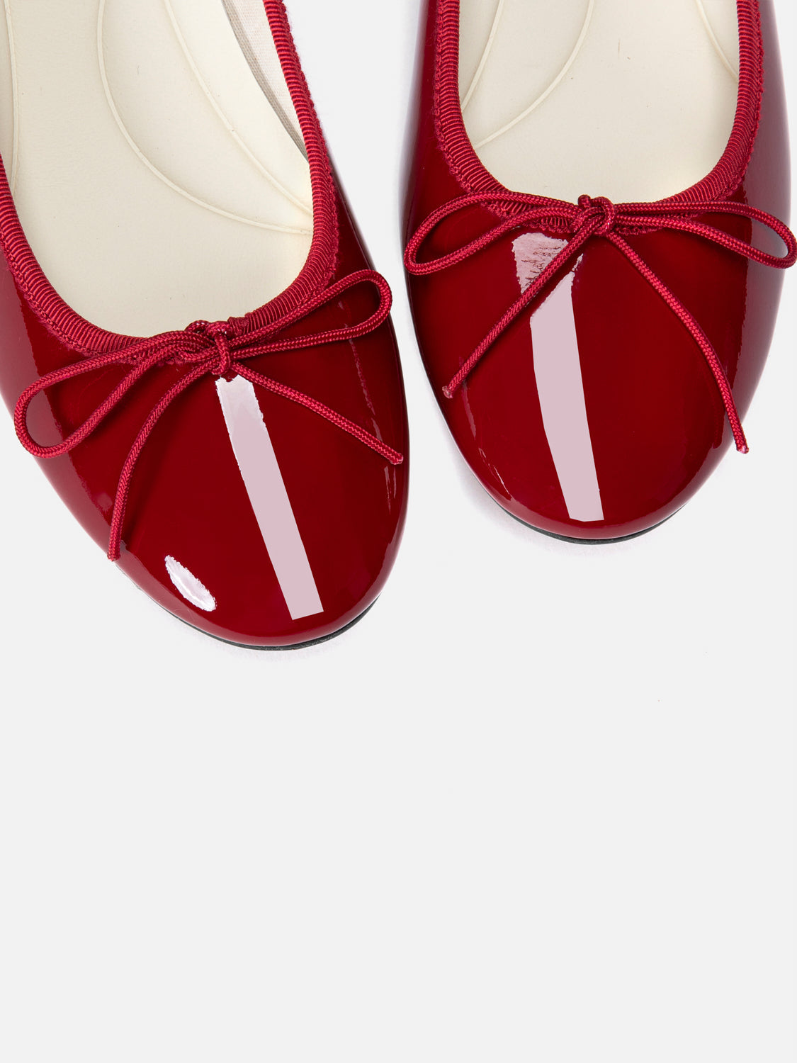 OLYRA Bow-Tied Patent Leather Heels - Red