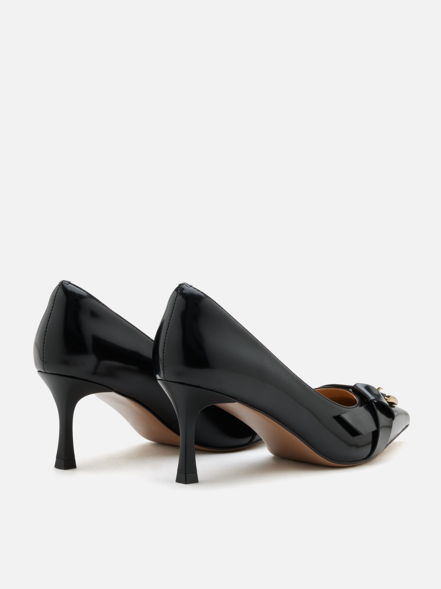 OLYRA Buckle-Accent Pointed Toe Heels - Black