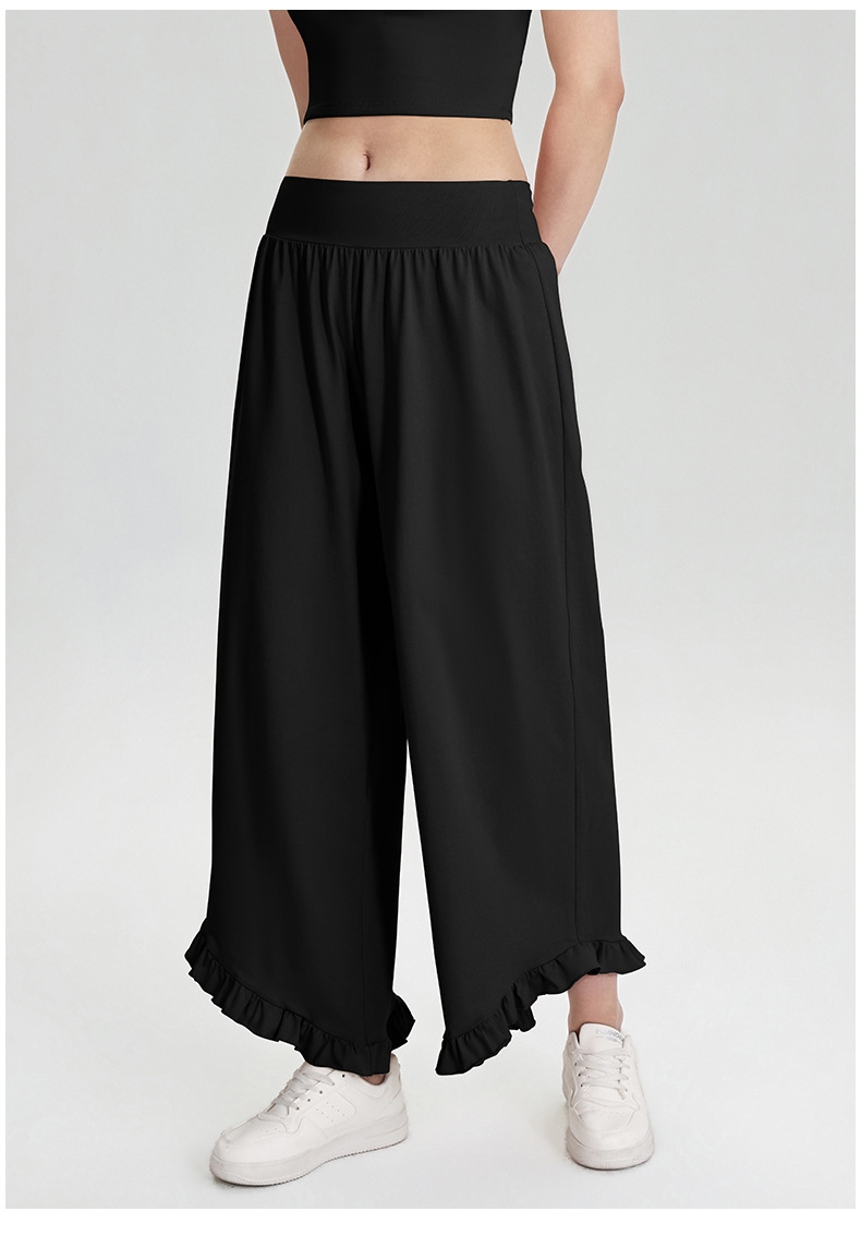 Women’s Two-Piece Sports Set – Non-Slip Bandeau Tank Top & Loose Wide-Leg Trousers for Casual, Fitness, Travel & Camping