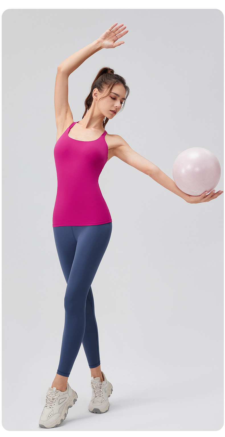 Women’s Longline Yoga Tank Top with Built-In Bra – Supportive, Barely-There Feel & Breathable for Running, Fitness, Casual Wear, Travel & Camping