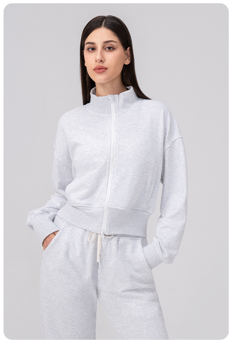 Women’s Autumn/Winter Two-Piece Tracksuit Set – Zip-Up Sweatshirt & Wide-Leg Trousers for Outdoor, Running, Casual Wear, Travel & Camping