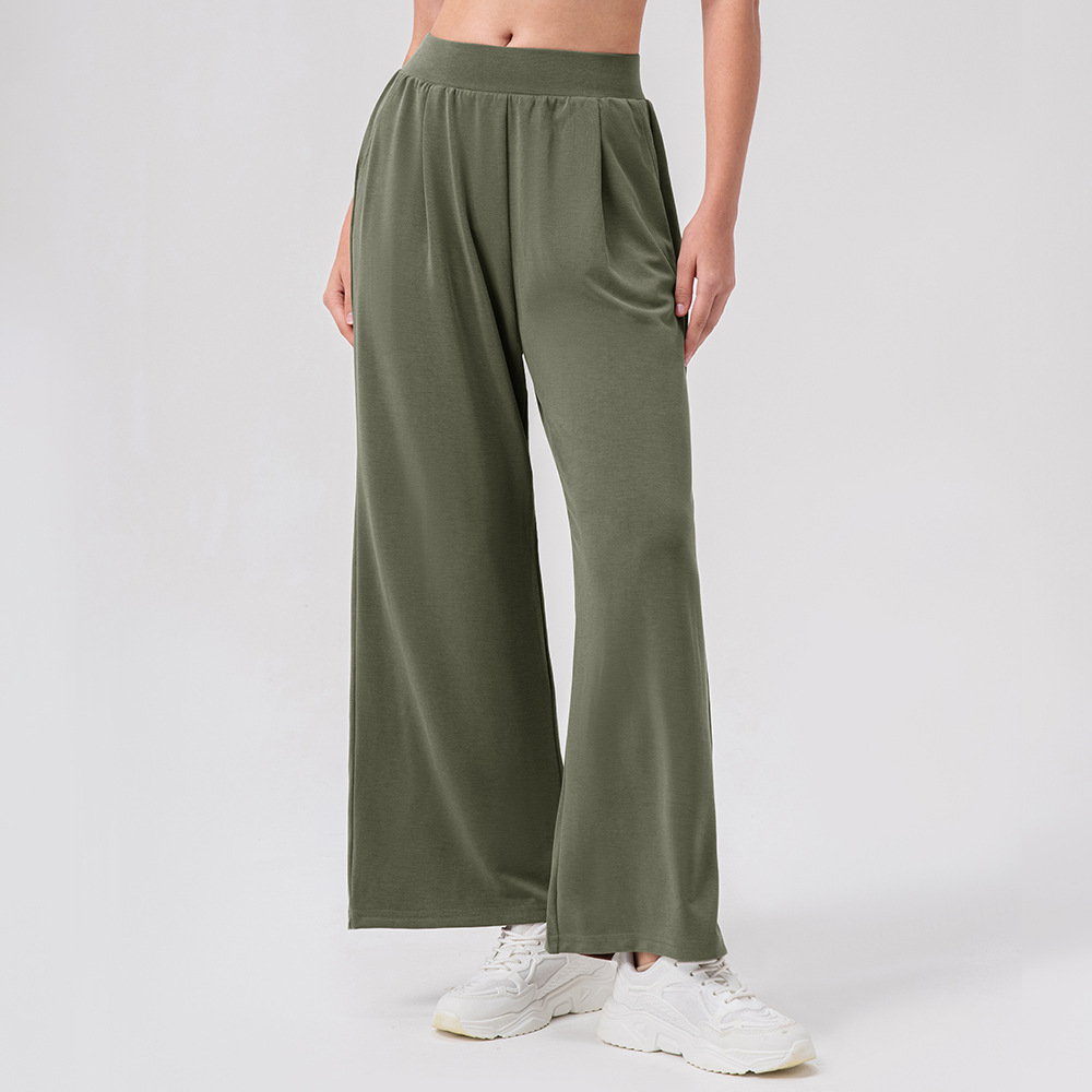Women’s Wide-Leg Sports Trousers – Relaxed Straight-Leg Cropped Trousers for Fitness, Casual & Outdoor Wear