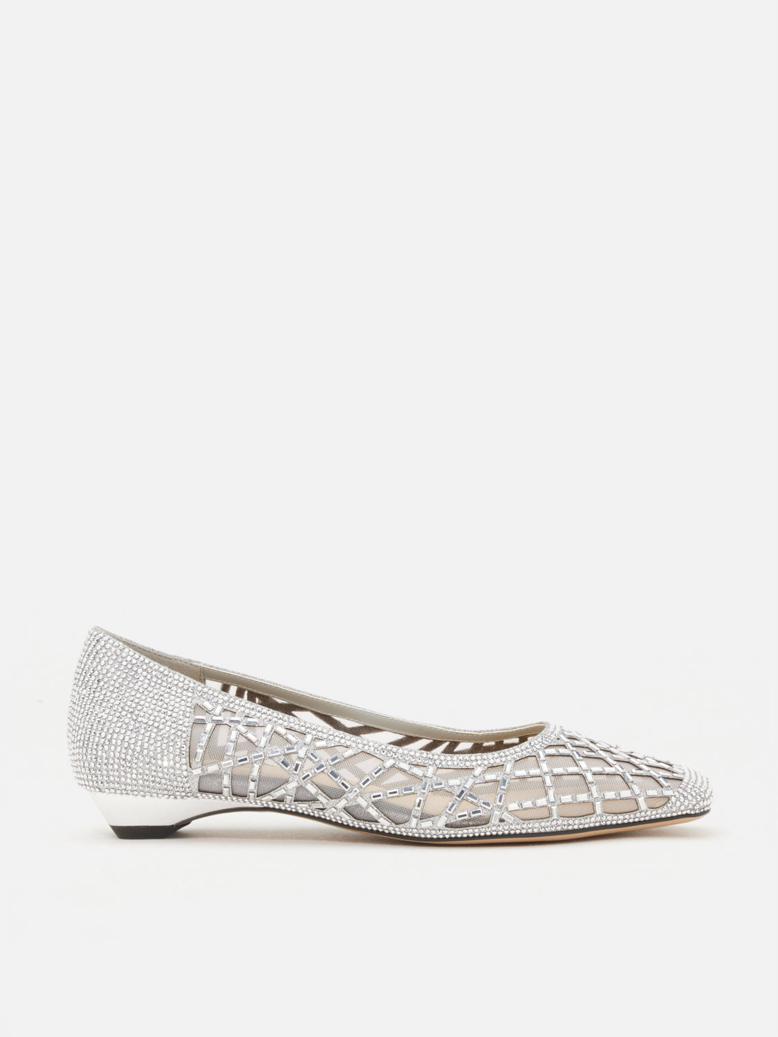 OLYRA Crystal Embellished Heels - Silver