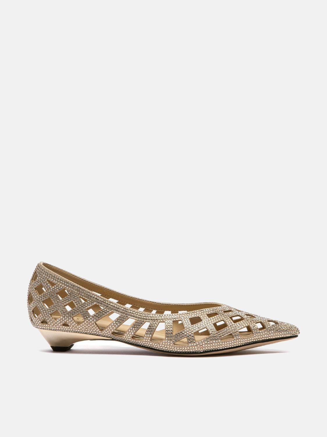 OLYRA Crystal Woven Flats - Almond