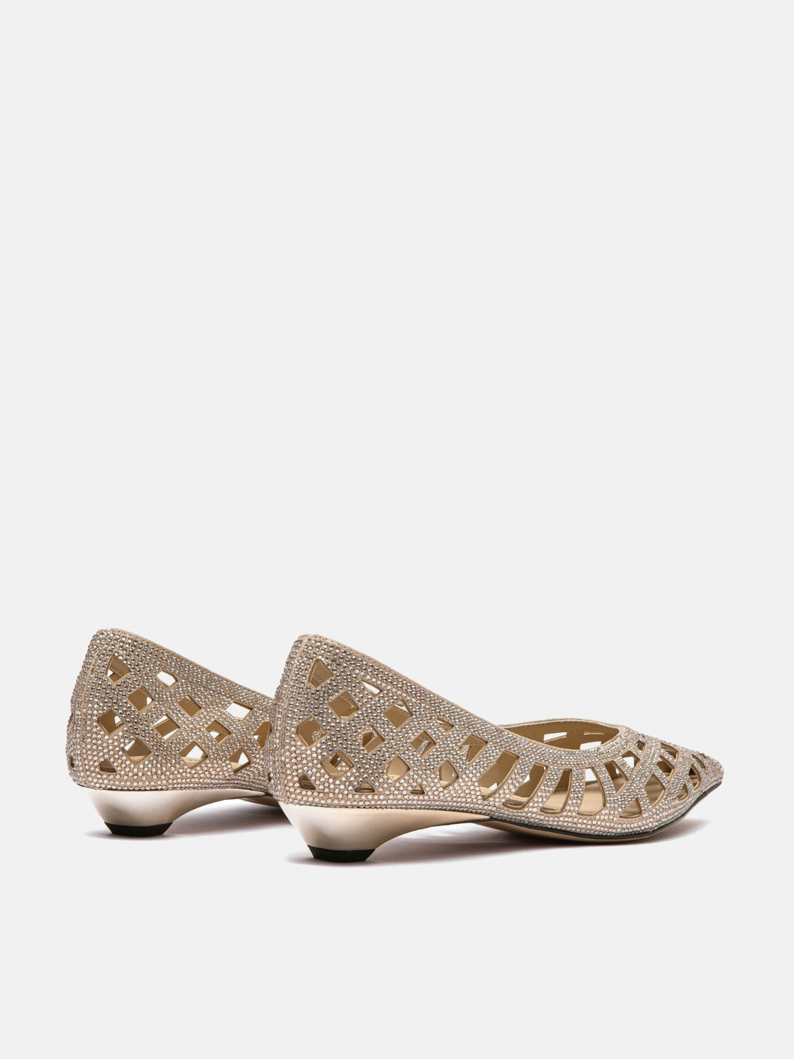 OLYRA Crystal Woven Flats - Almond