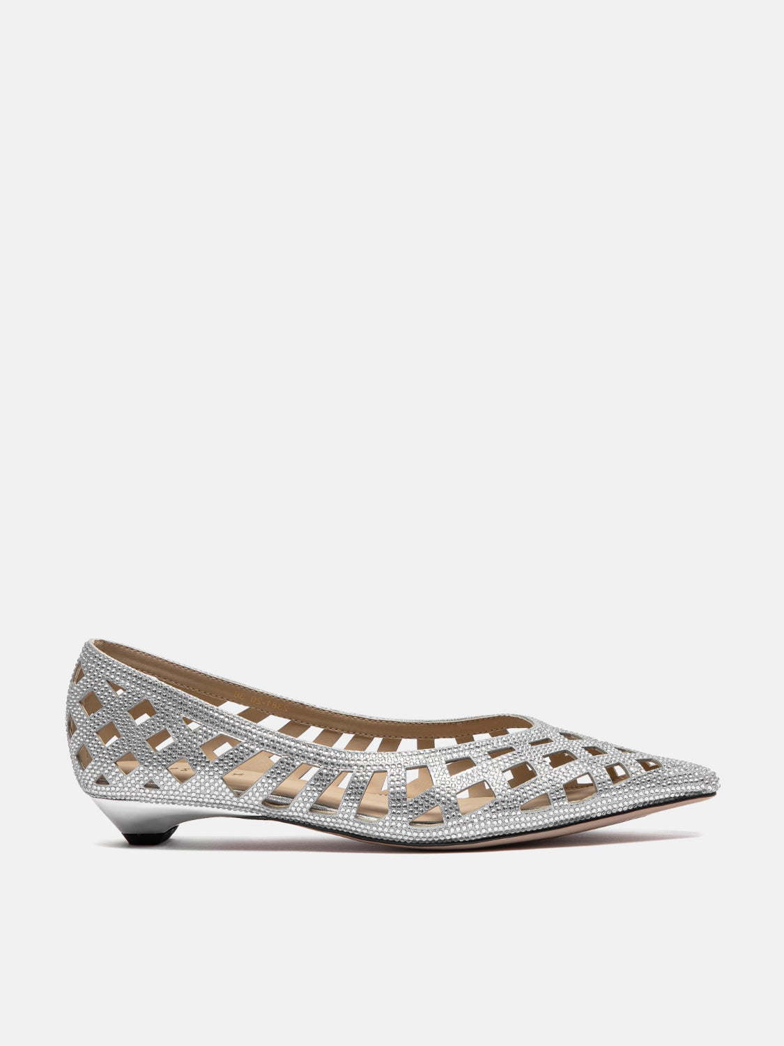 OLYRA Crystal Woven Flats - Silver