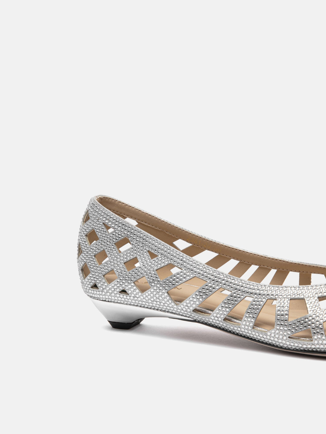 OLYRA Crystal Woven Flats - Silver