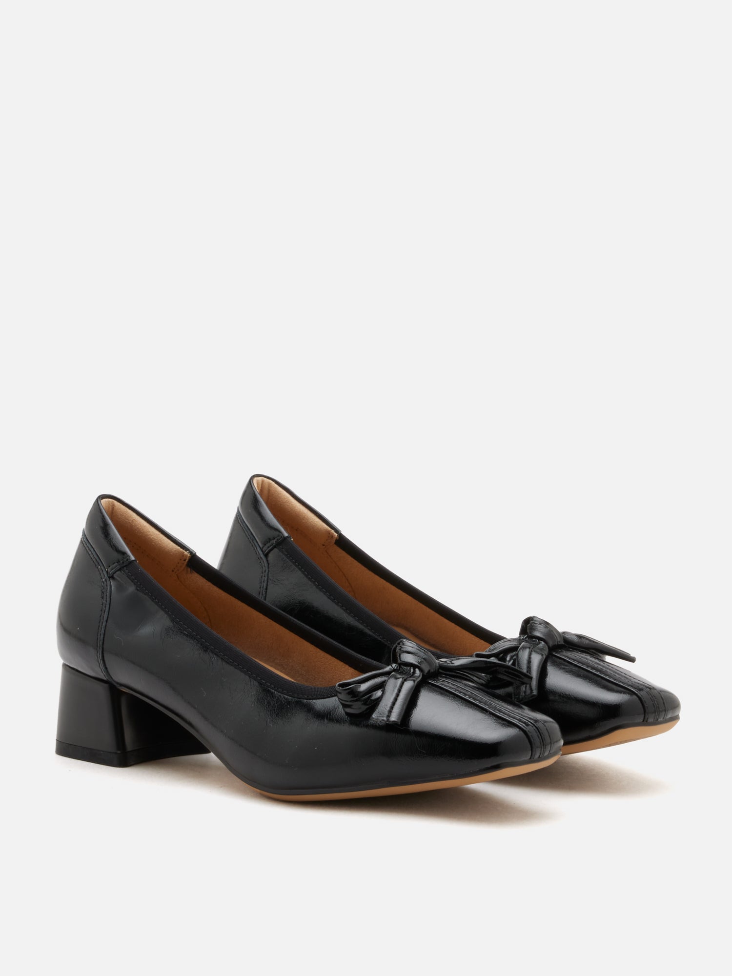 OLYRA Bow-Tied Leather Heels - Black