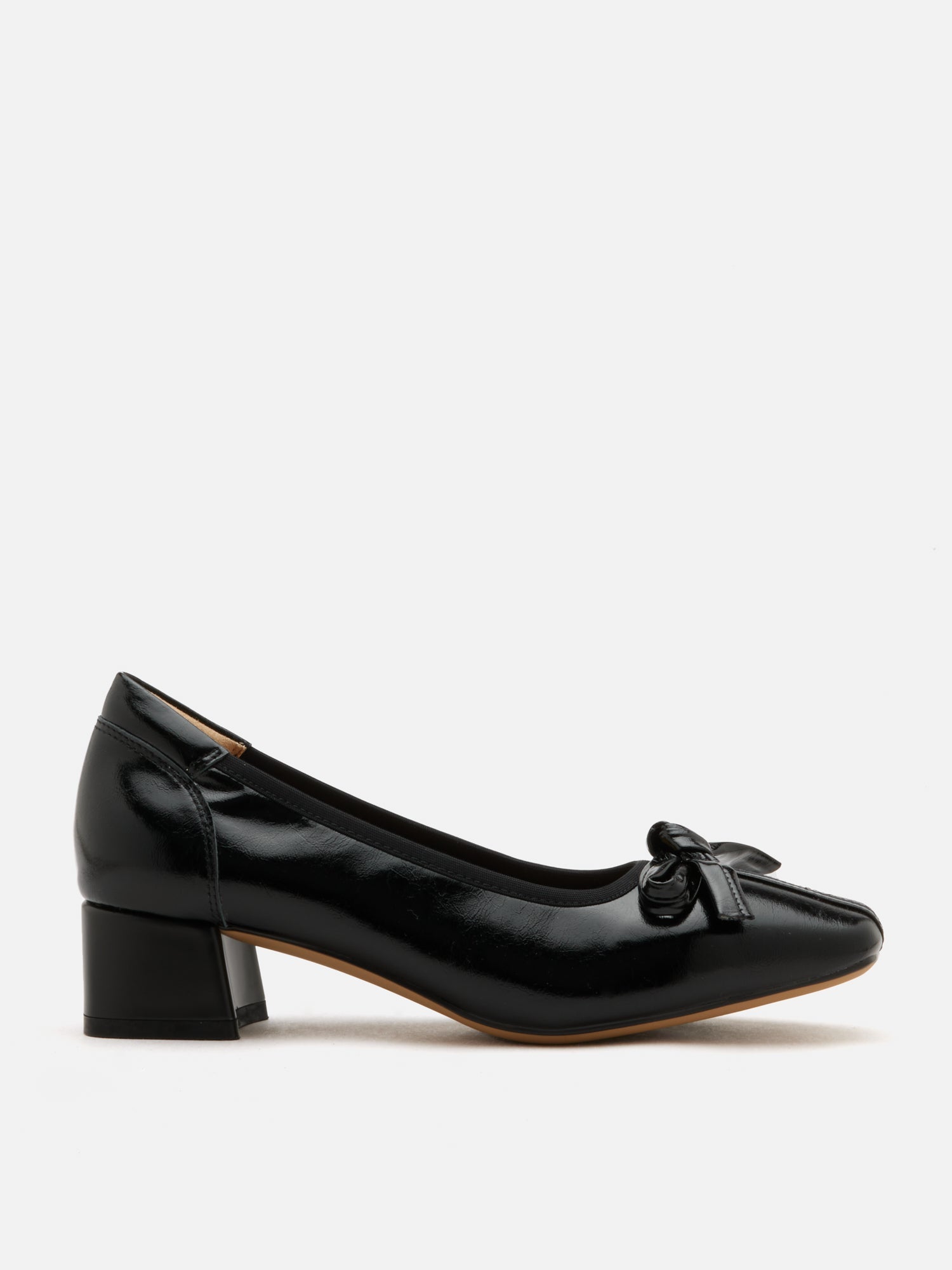 OLYRA Bow-Tied Leather Heels - Black