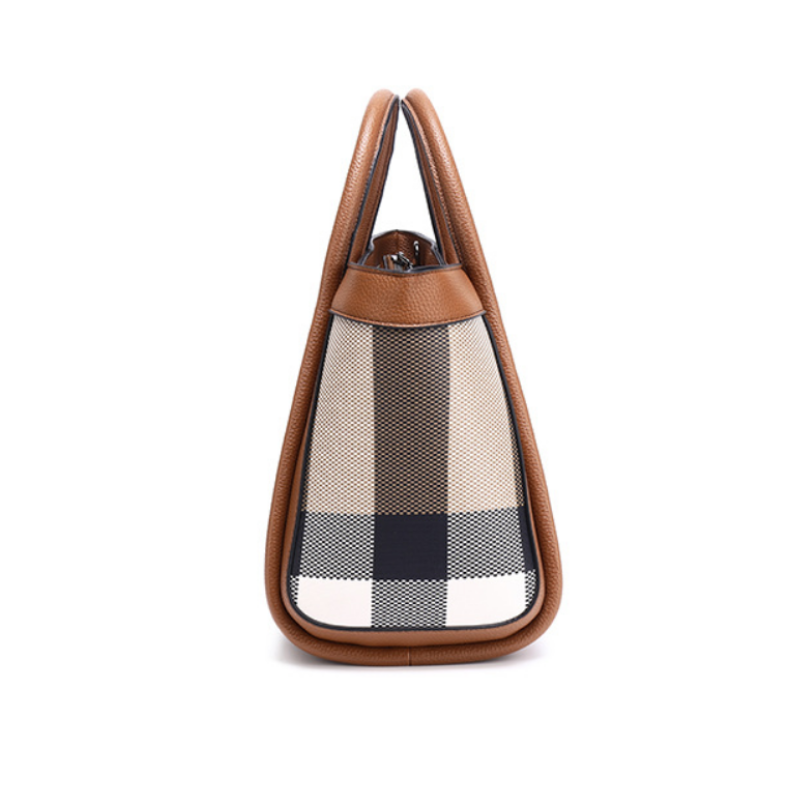 OLYRA Plaid Tote Bag