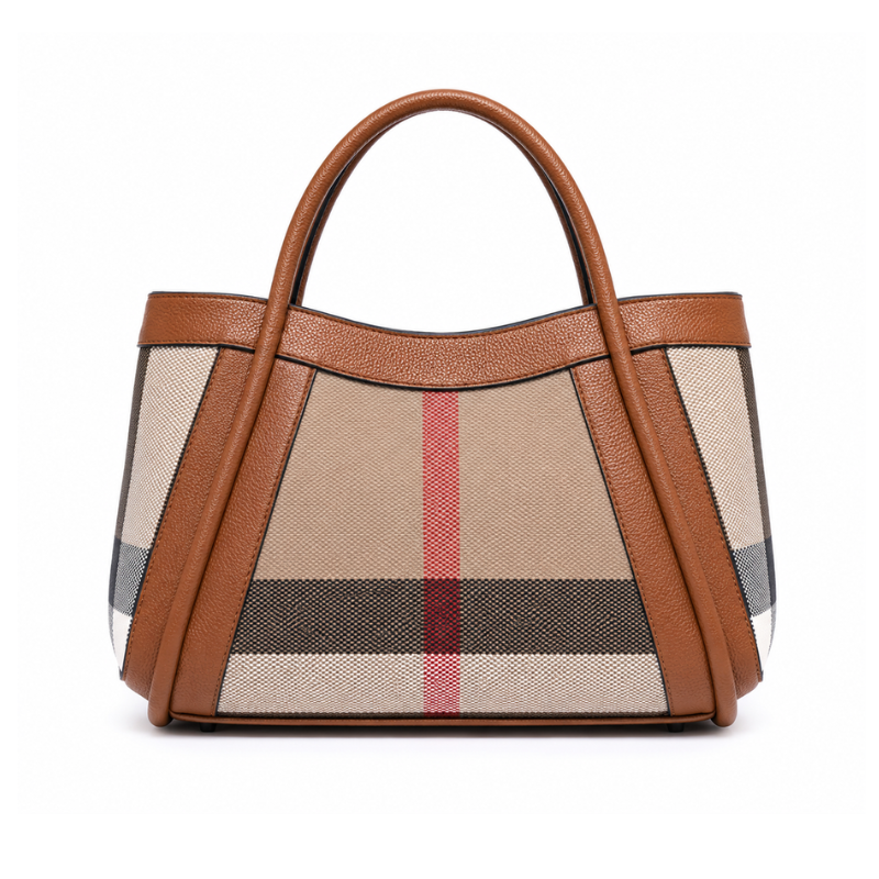 OLYRA Plaid Tote Bag