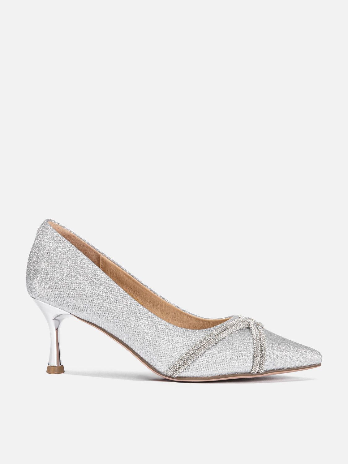 OLYRA Crystal Embellished Glitter Heels