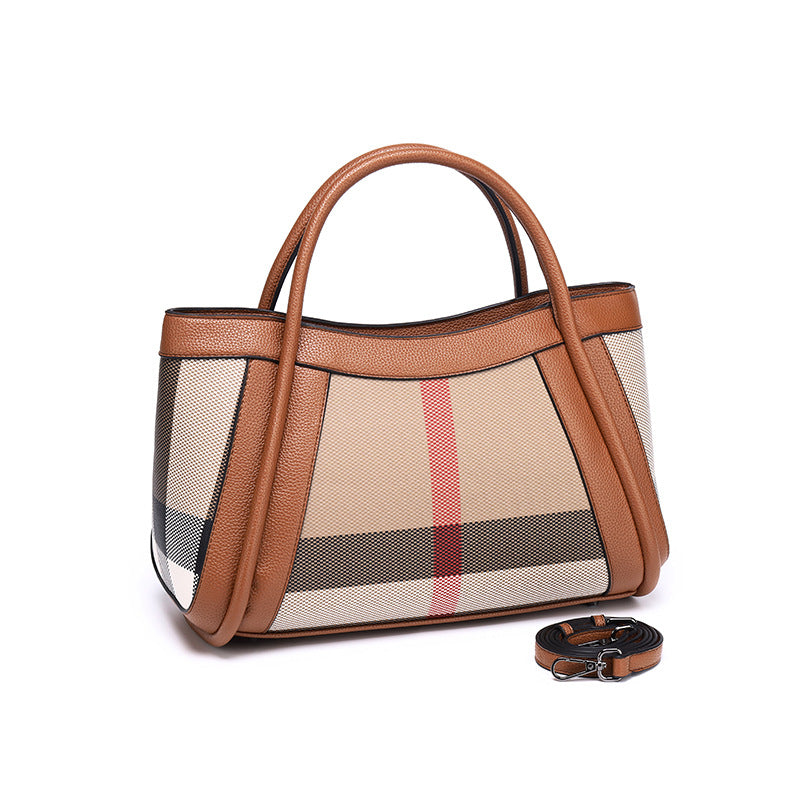 OLYRA Plaid Tote Bag