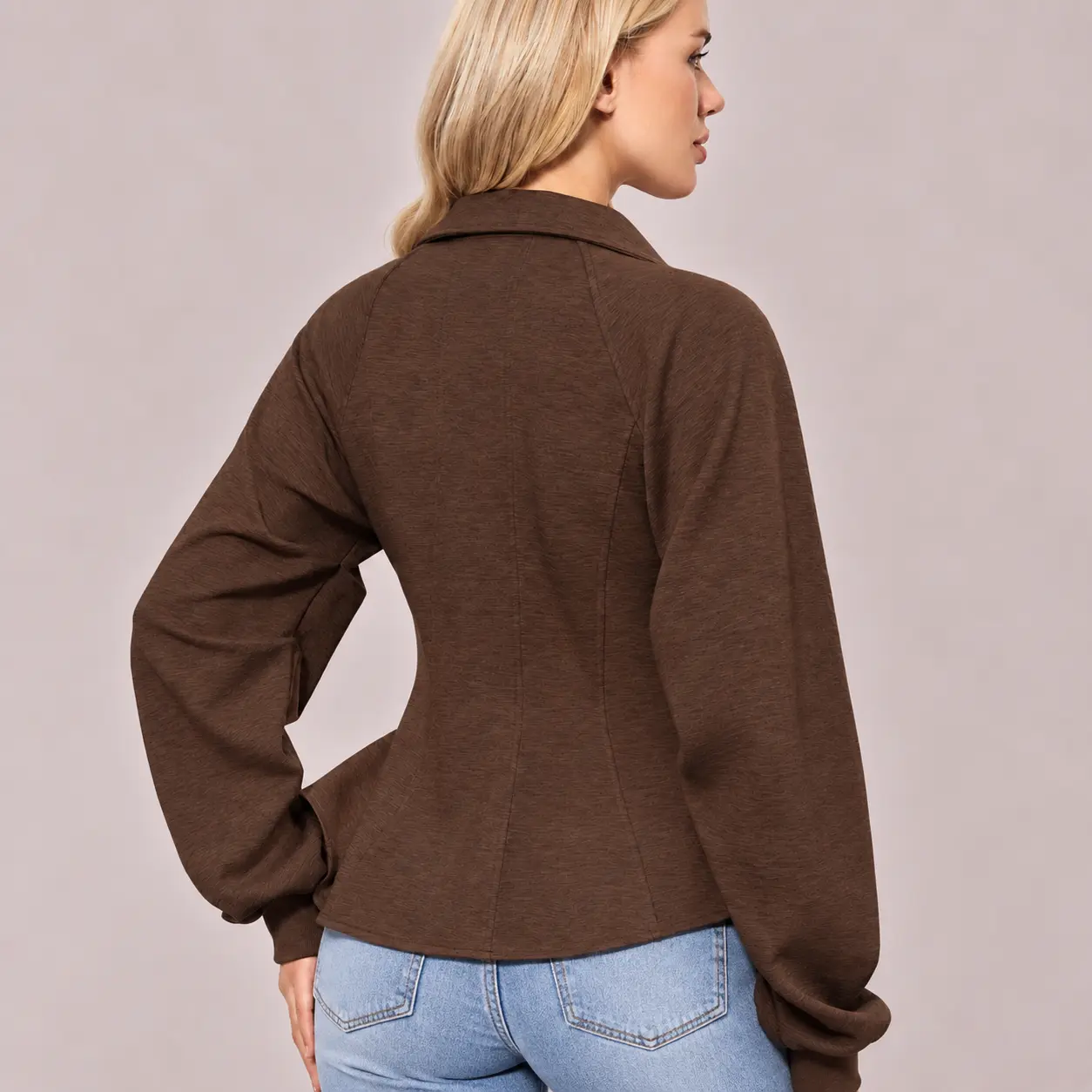 Women's Sculptural Corset Zip-Up Jacket