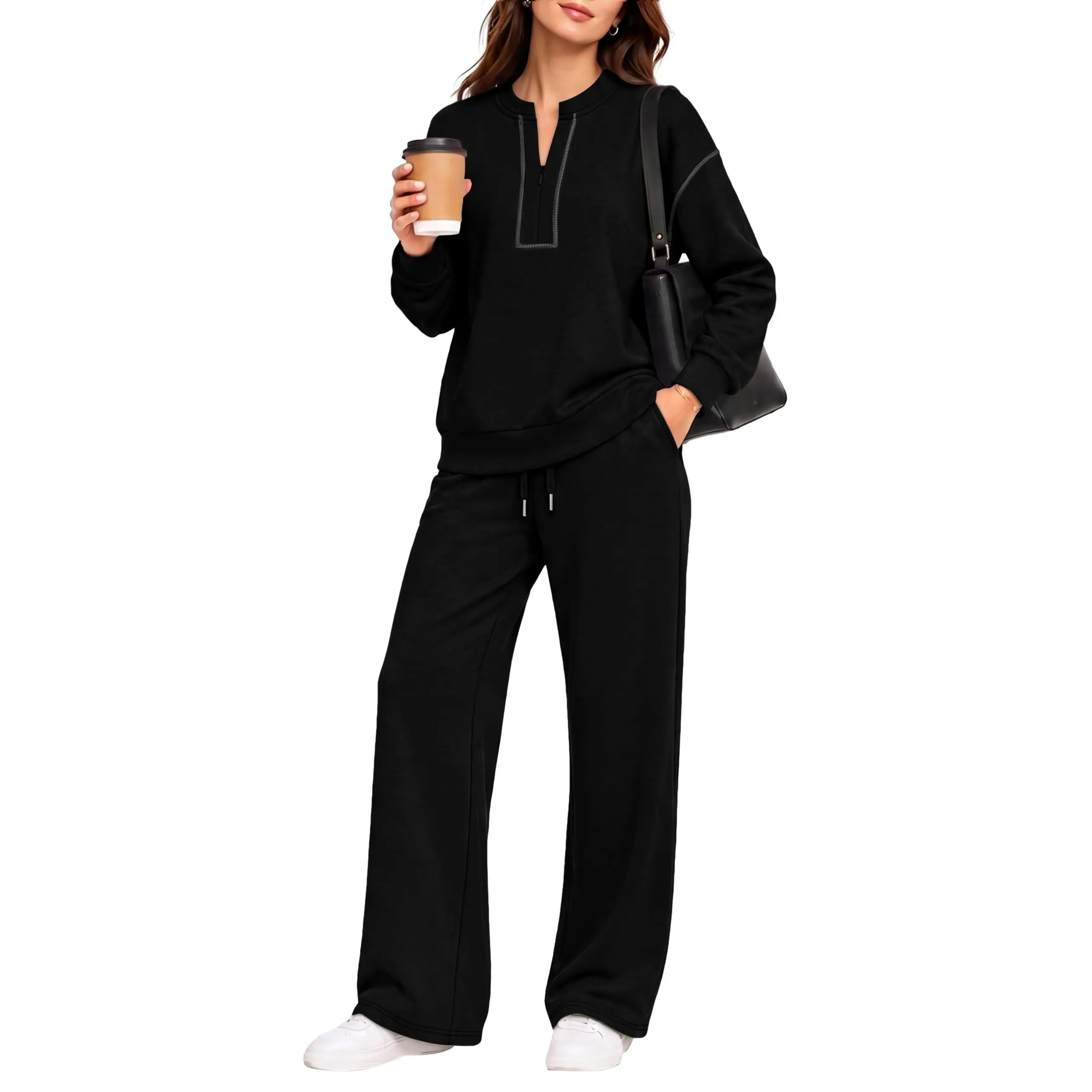  2-Piece Lounge Set, Long Sleeve Pants Top Set