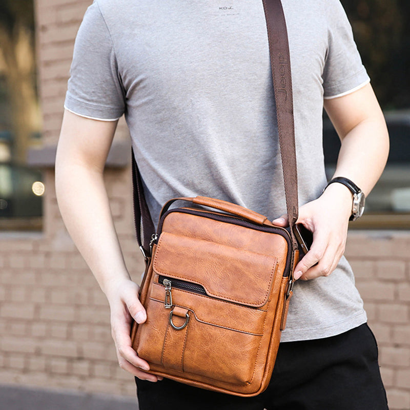  Men's Business Casual Large Capacity Bag - Durable Nylon with Laptop Compartment & Organized Pockets for Work & Travel 