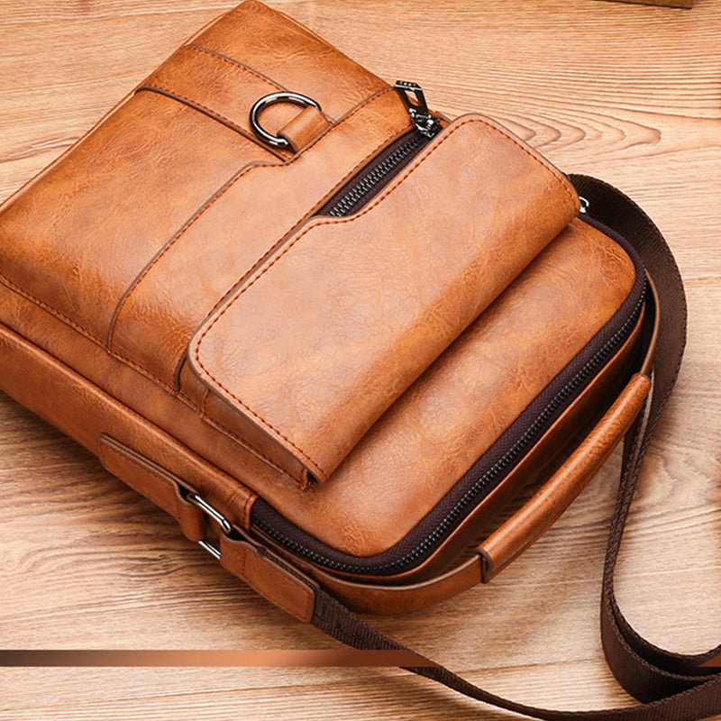  Men's Business Casual Large Capacity Bag - Durable Nylon with Laptop Compartment & Organized Pockets for Work & Travel 