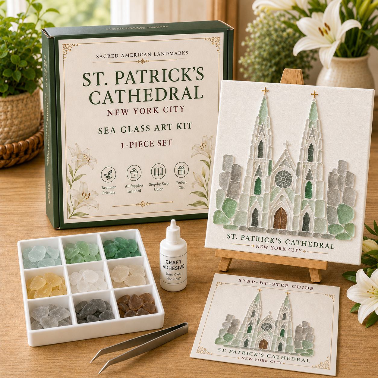 ⛪ Sacred American Landmarks Sea Glass Art Kit