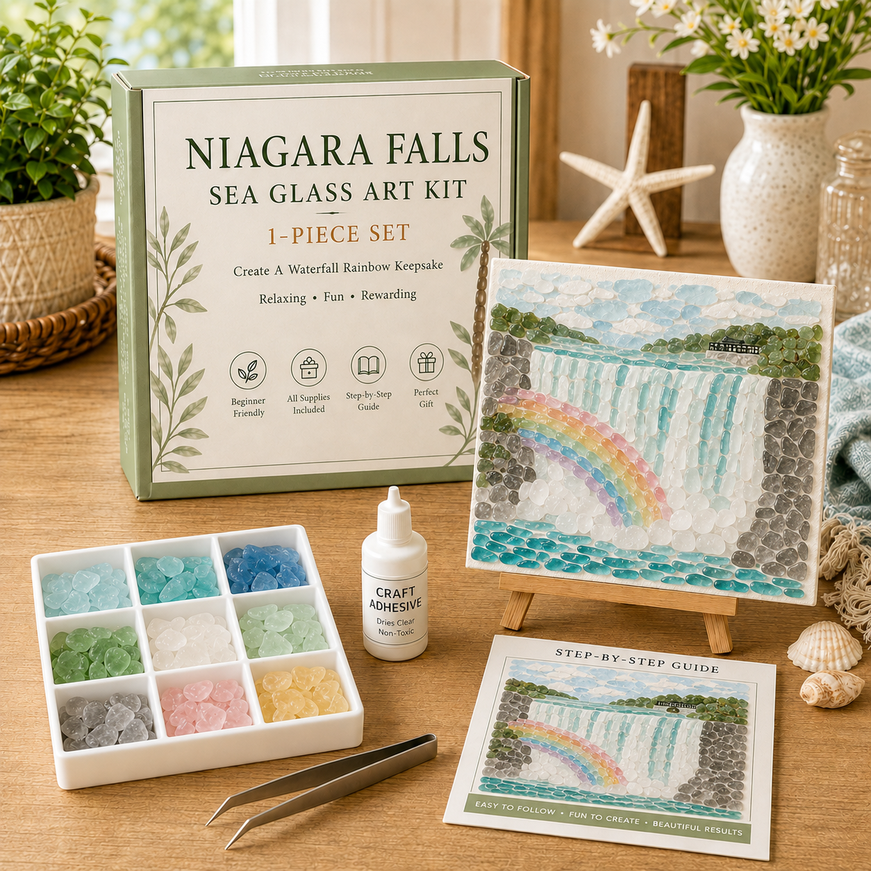 🌊 American Landmarks Sea Glass Art Kit