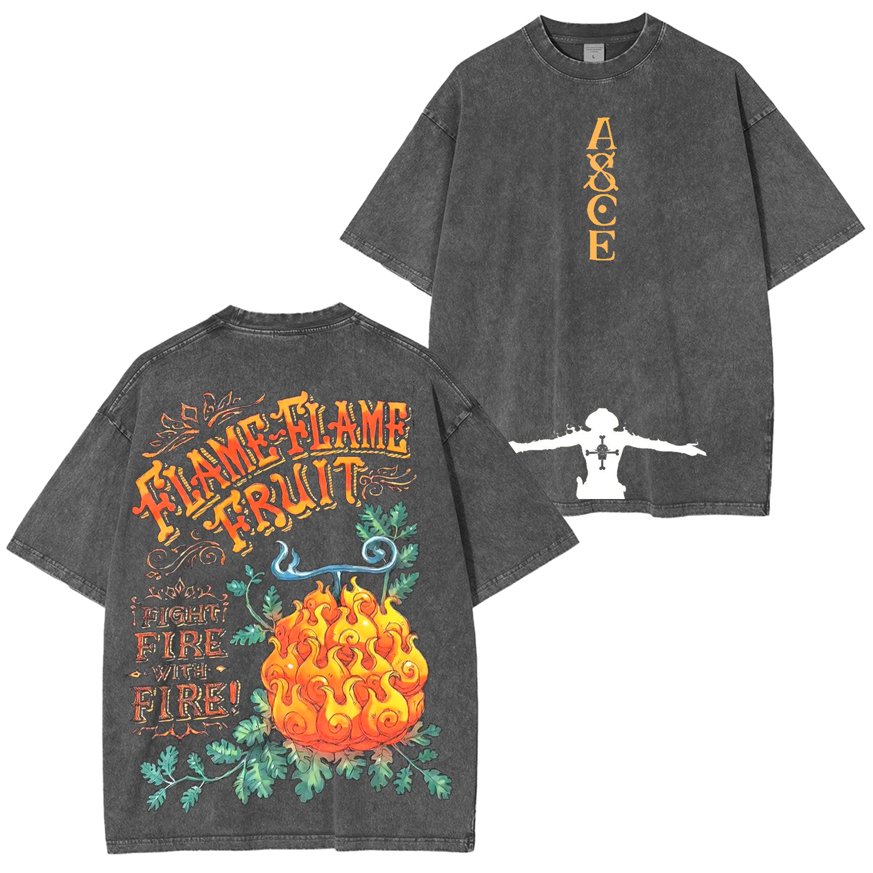 Portgas D.Ace, One Piece Anime Oversized T-shirt/Crewneck/Hoodie