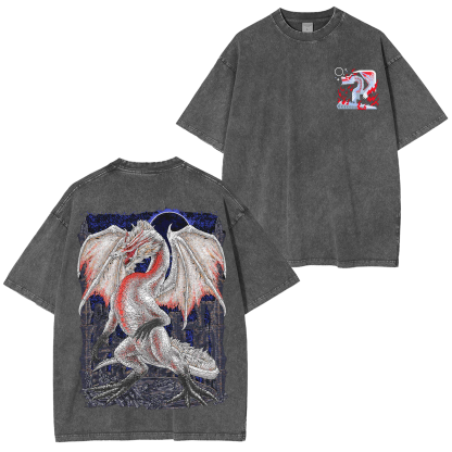 White Fatalis Monster Hunter Unisex Washed T-Shirt