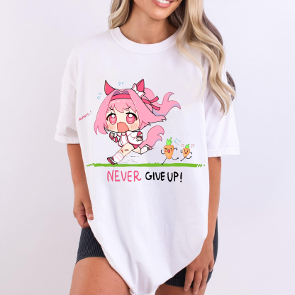 Never give up! Haru Urara Uma Musume Unisex Shirts/Crewneck/Hoodie