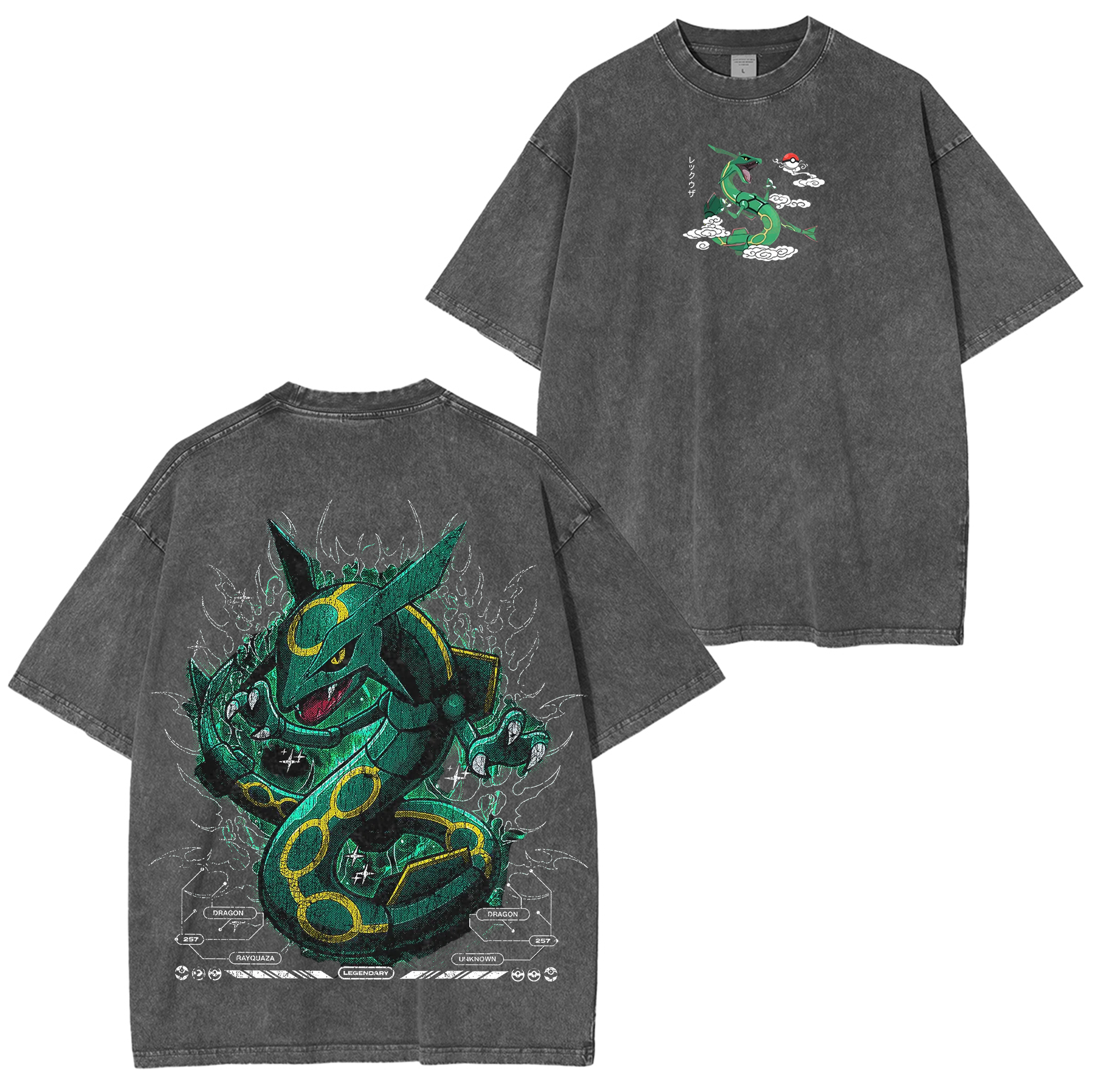 Rayquaza Pokemon Washed T-shirt/Crewneck/Hoodie