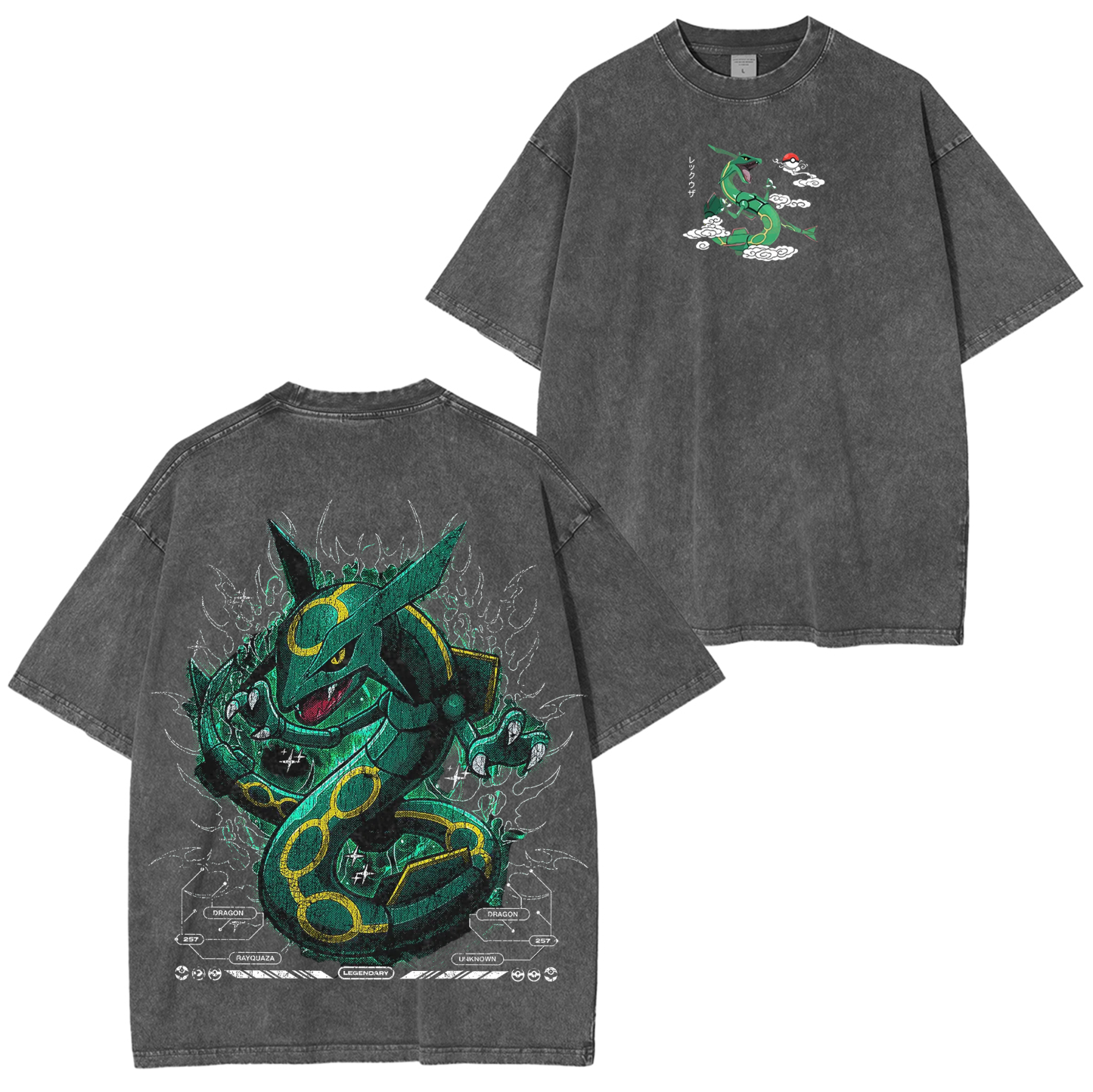 Rayquaza Pokemon Washed T-shirt/Crewneck/Hoodie