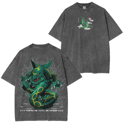 Rayquaza Pokemon Washed T-shirt/Crewneck/Hoodie
