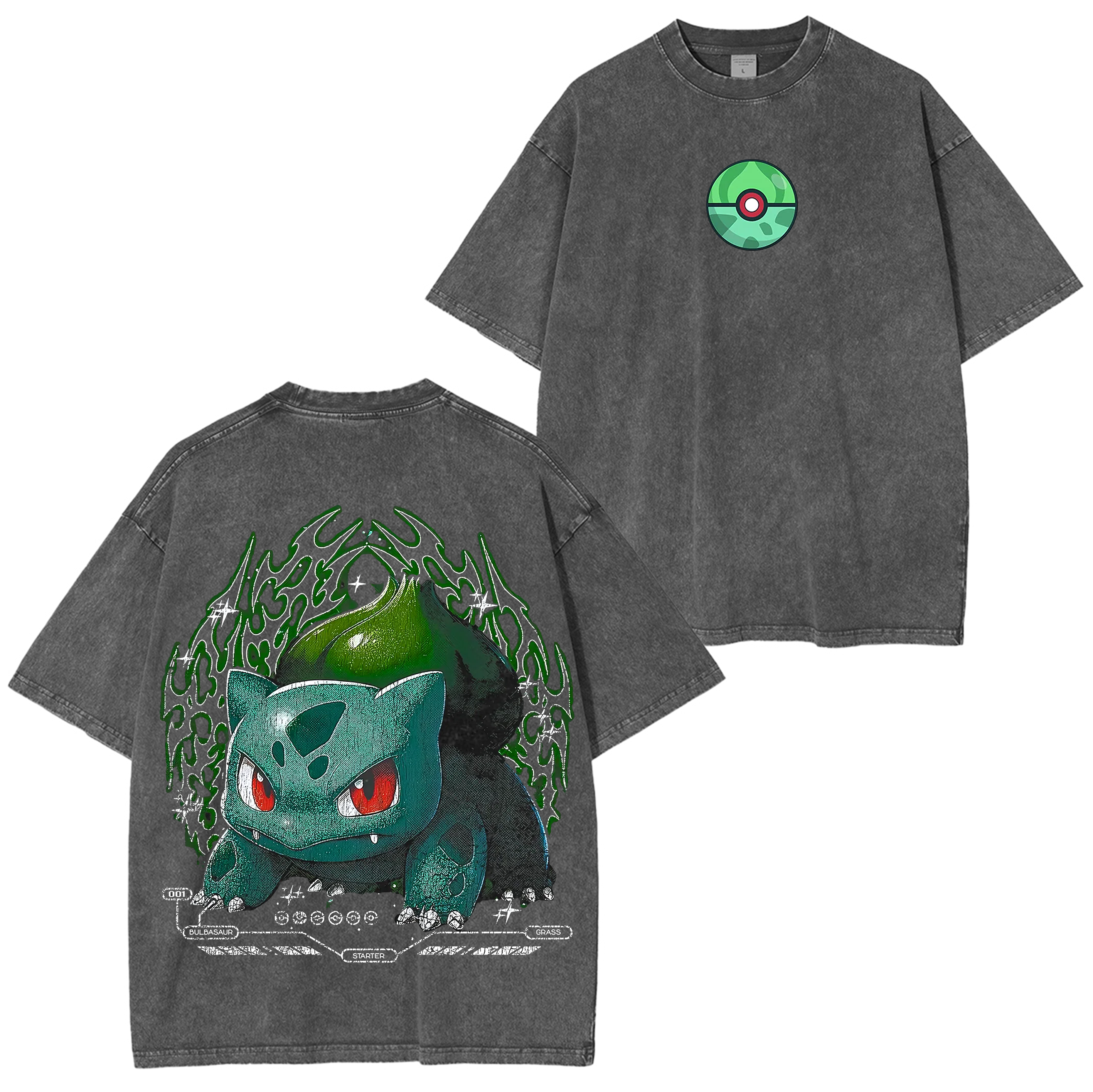 Bulbasaur Pokemon Washed T-shirt/Crewneck/Hoodie