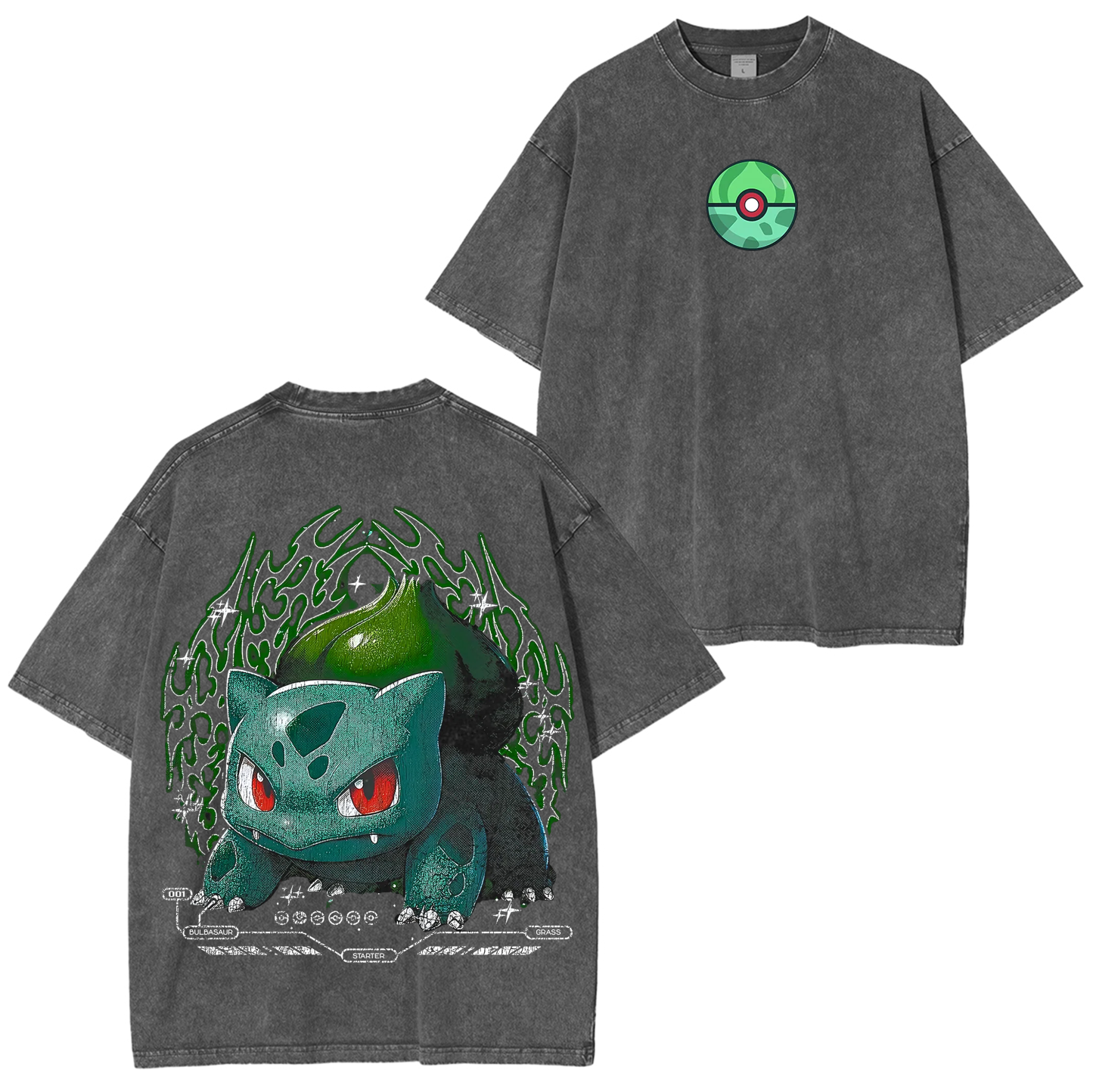 Bulbasaur Pokemon Washed T-shirt/Crewneck/Hoodie