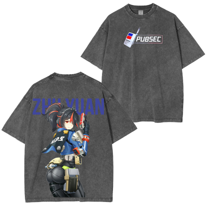 Zhu Yuan,Zenless Zone Zero Unisex Washed T-Shirt