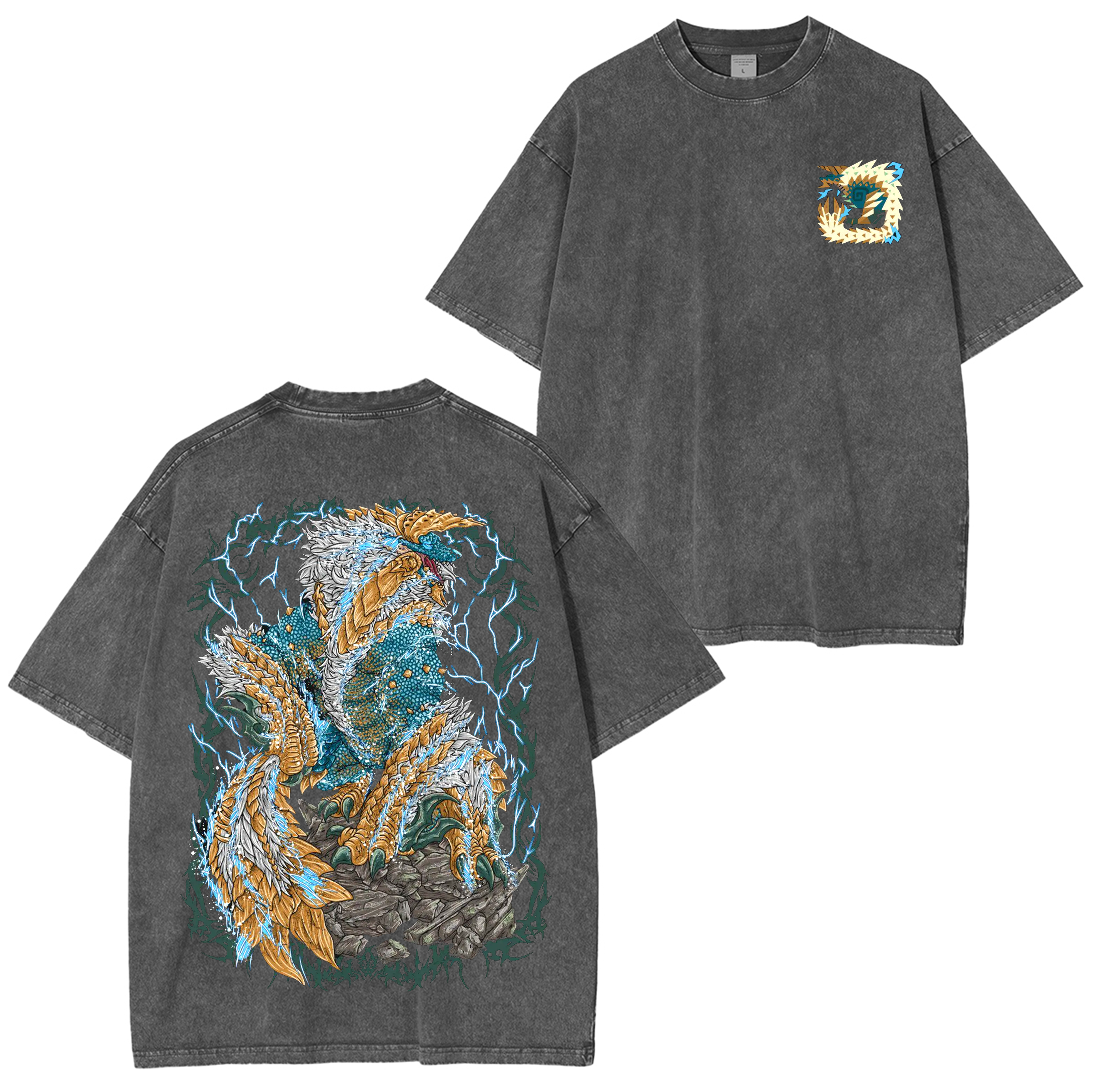 Zinogre the Thunder Wolf  Unisex Washed T-Shirt