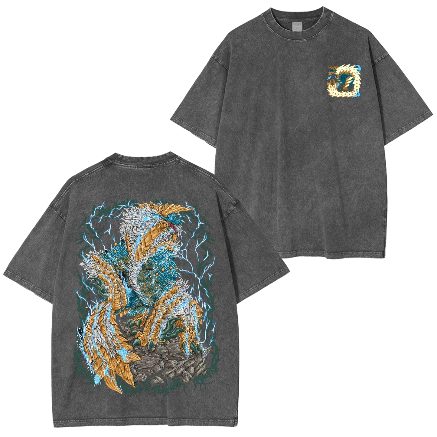 Zinogre the Thunder Wolf  Unisex Washed T-Shirt