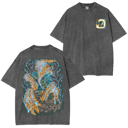 Zinogre the Thunder Wolf  Unisex Washed T-Shirt