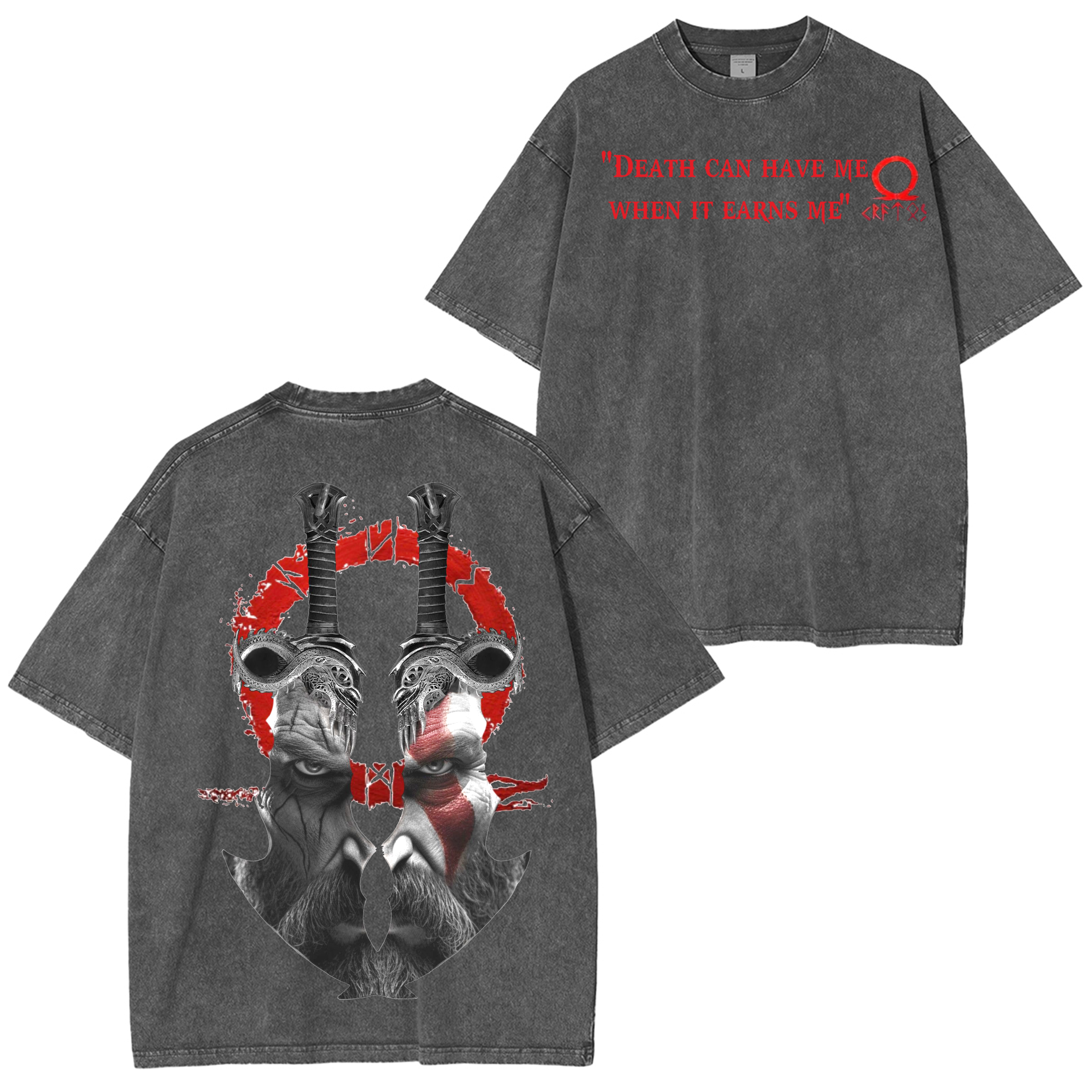 God of War Kratos Game Unisex Washed T-Shirt