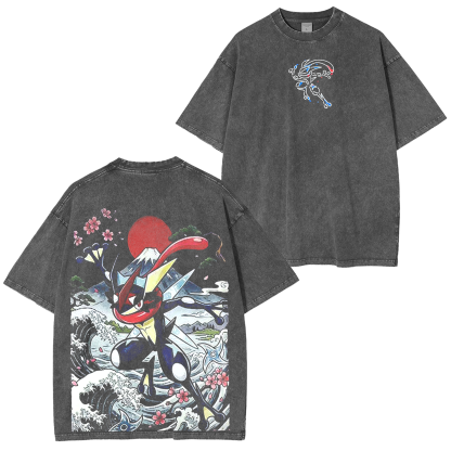 Greninja,Pokemon Anime Unisex Washed T-Shirt