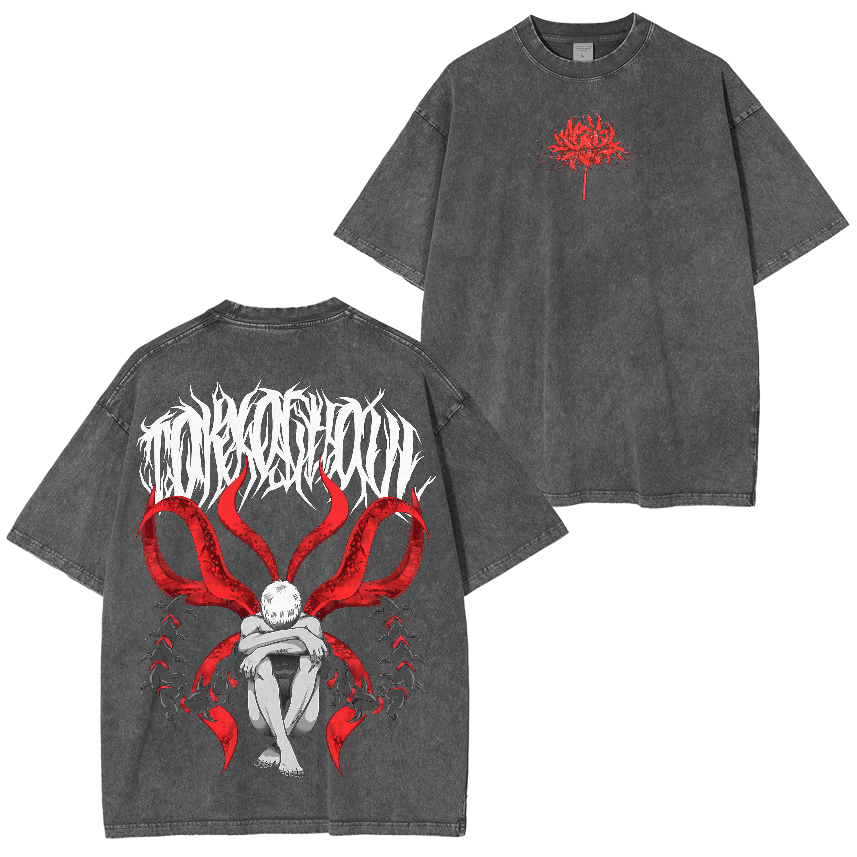 Tokyo Ghoul Anime Unisex Washed T-Shirt