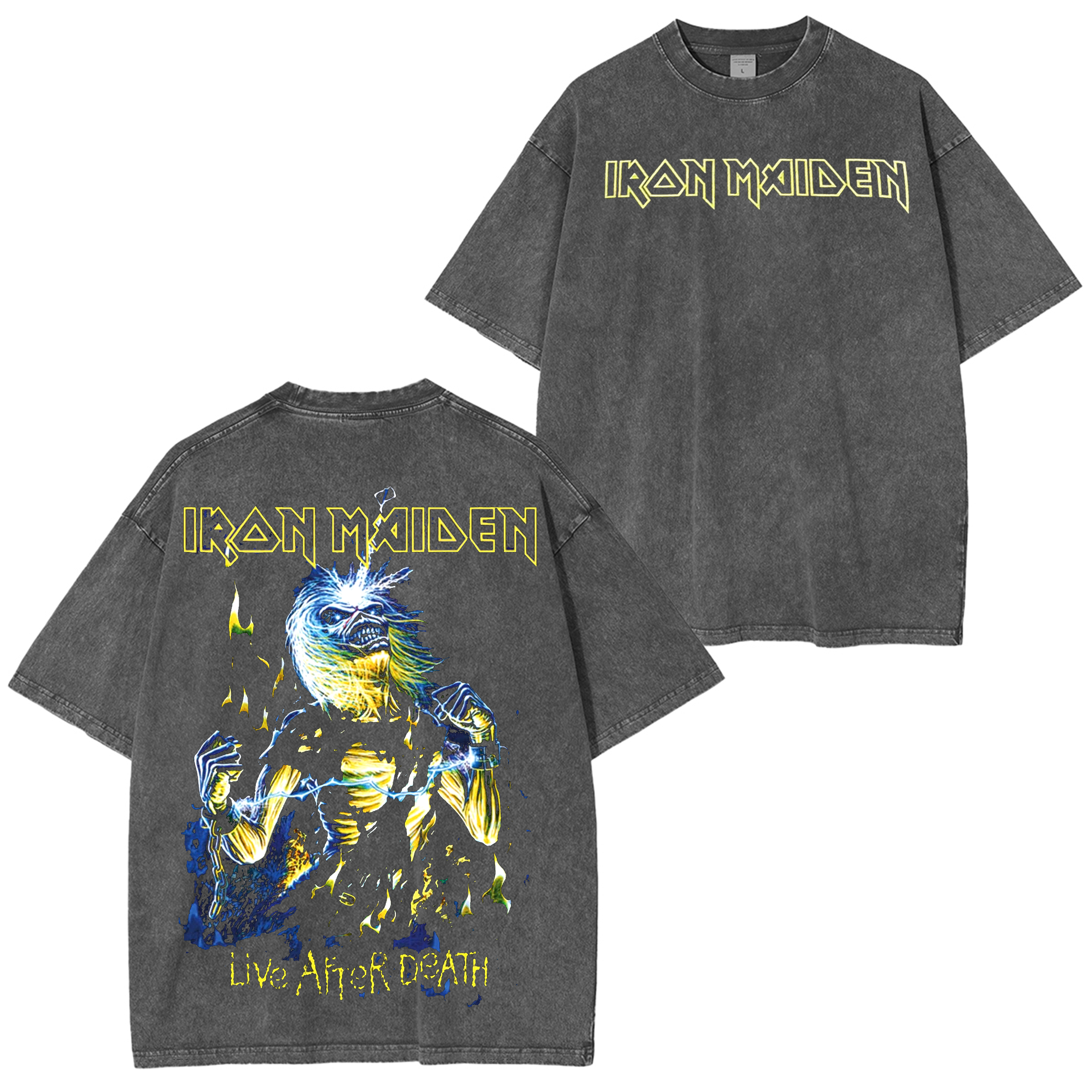Iron Maiden LIVE After Death Unisex Washed T-Shirt