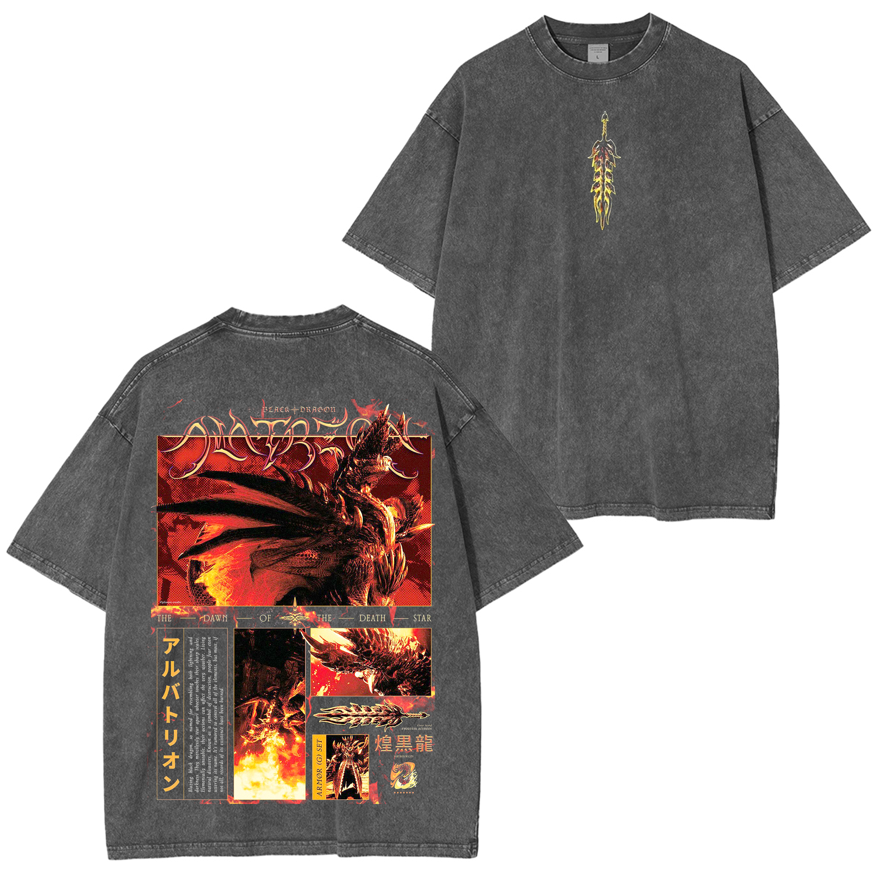 Alatreon,Monster Hunter Unisex Washed T-Shirt